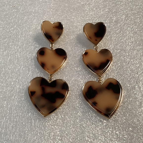 BaubleBar Jewelry - Baublebar 3 Tier Tortoise Shell Heart Dangle Earrings